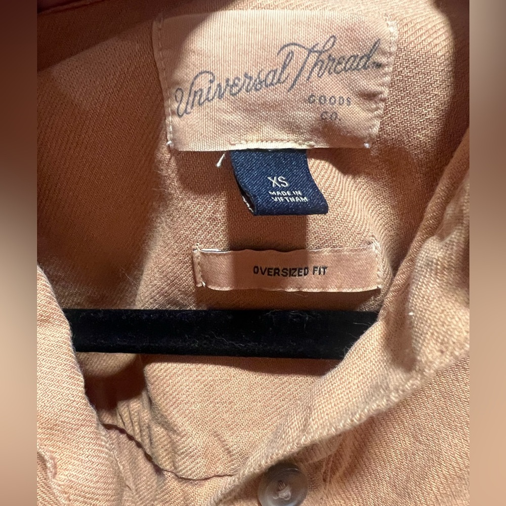 Universal Thread Burnt Orange Oversized Utility Shacket Cotton Button Down XS - Picture 8 of 9